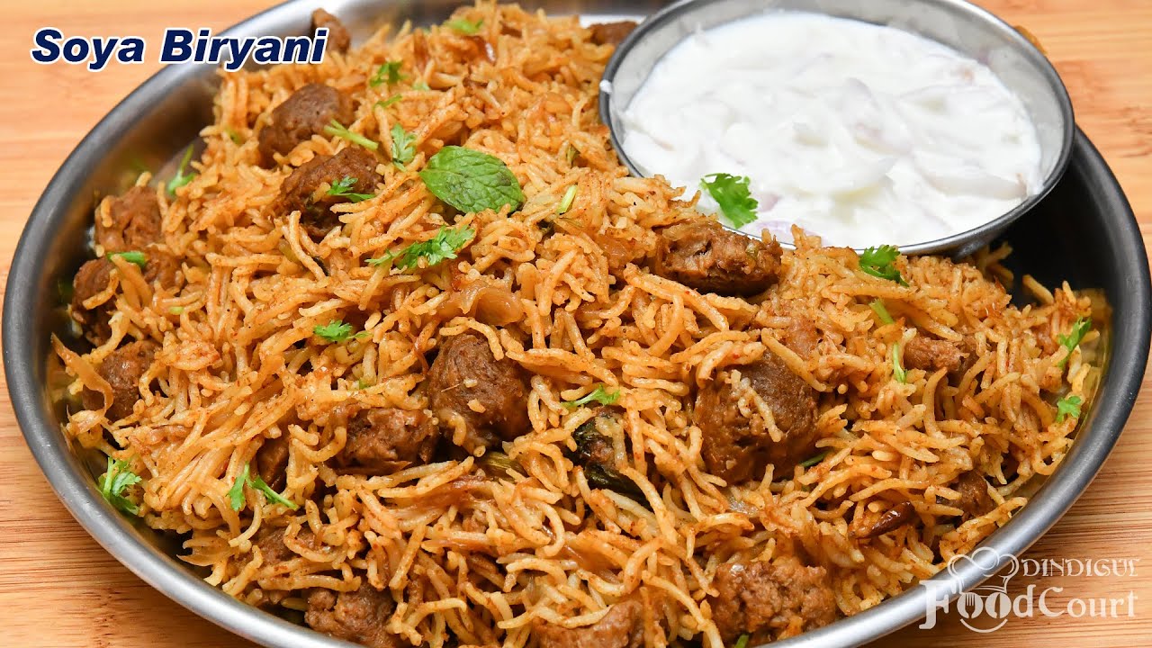 Soya Biryani Recipe/ Tasty Meal Maker Biryani/ Soya Chunks Biryani