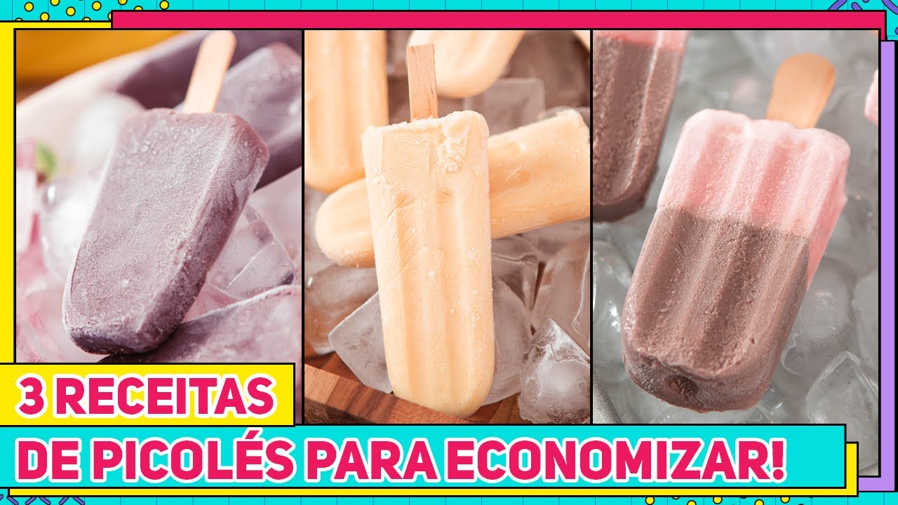 3 Receitas de PICOLÉ CASEIRO fácil e rápido para você ECONOMIZAR MUITO | Fruta e Chocolate | RM720