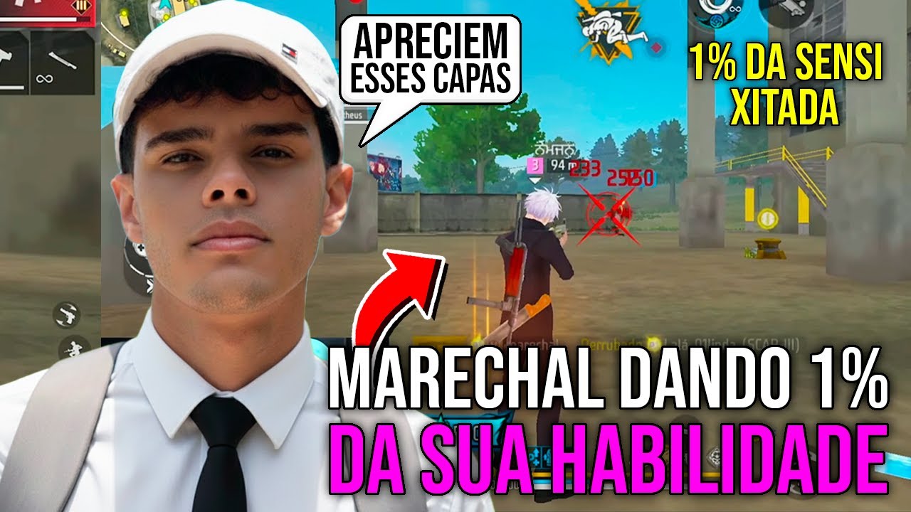 MARECHAL DANDO 1% DA SUA HABILIDADE - 1% DA SUA SENSI XITADA! FREE FIRE