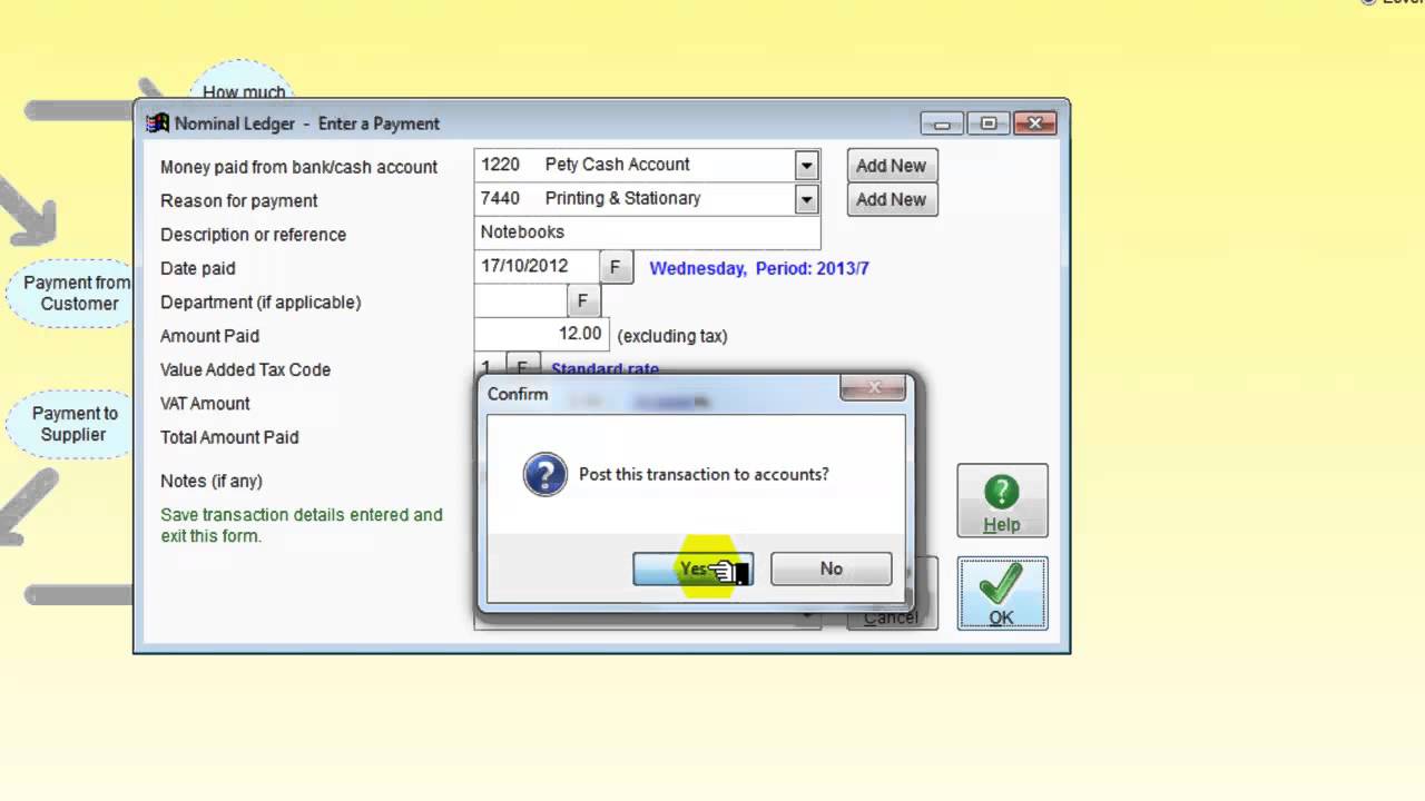 Adminsoft Accounts Make payment from petty cash