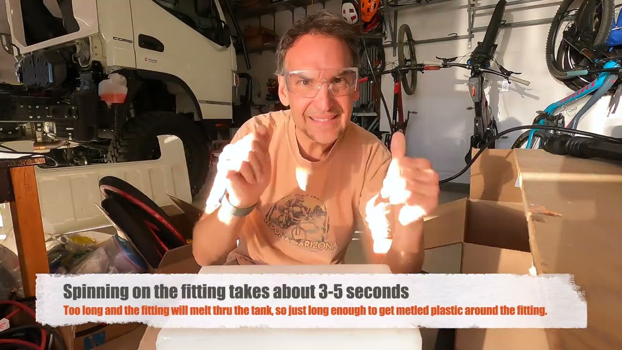 Building an Expedition Camper--Spin-welding water tank fittings