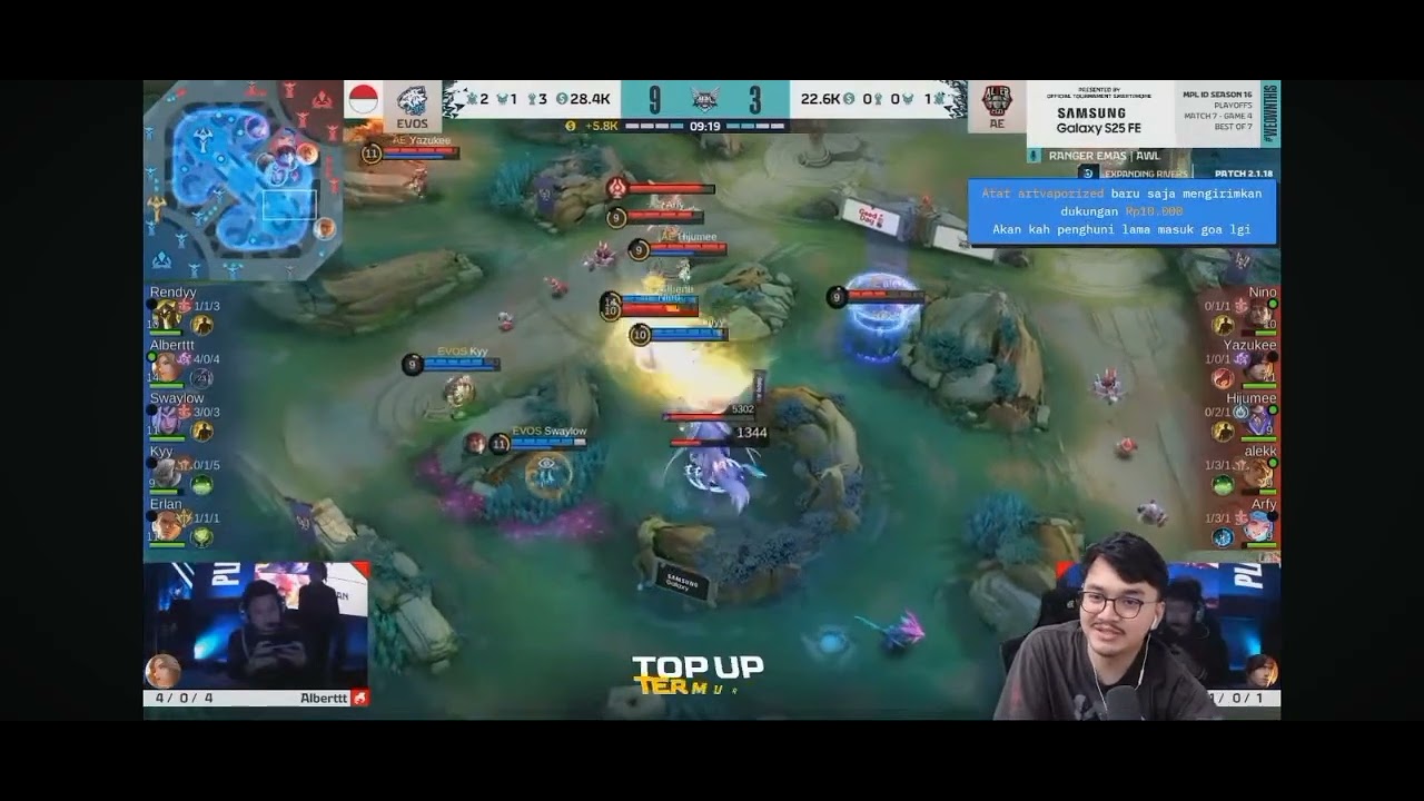 REACTION LANCELOT ALBERT EVOS VS ALTEREGO#mlbb #reaction #evos #fypシ 