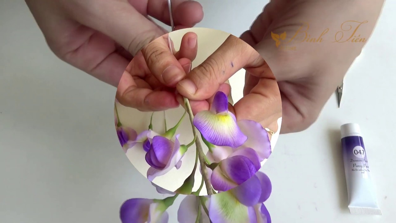 How to Make Wisteria/ Sweet pea Clay flower | DIY clay flower