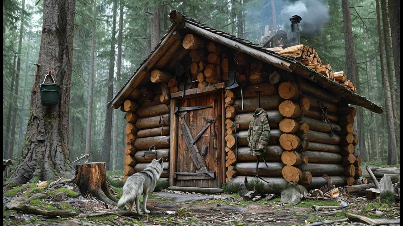 Living Off the Grid in a Cabin We Built Ourselves. Build Log Cabin