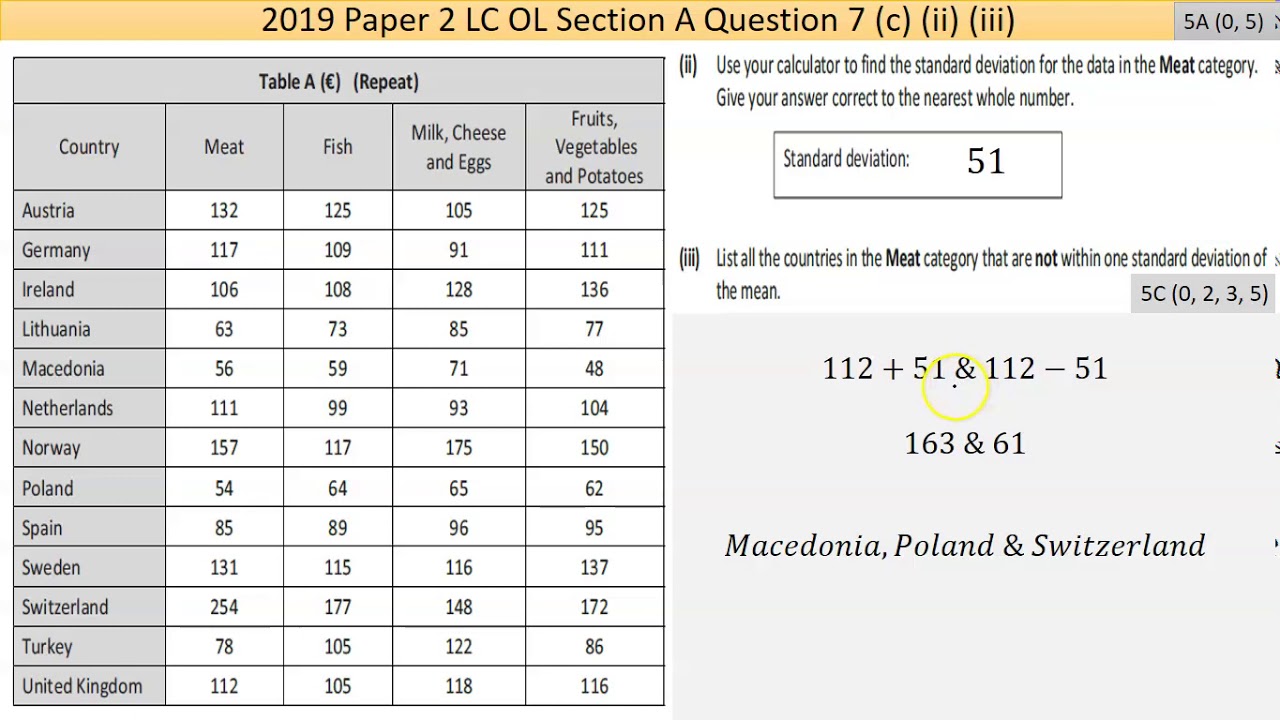 Maths screencast 2019 Paper 2 LC OL Question 7