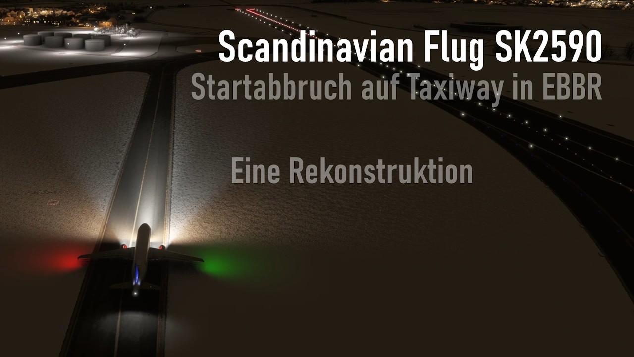4K | Take-off-Versuch von SAS-Flug SK2590 auf Taxiway in Brüssel - eine Rekonstuktion | MSFS 2024
