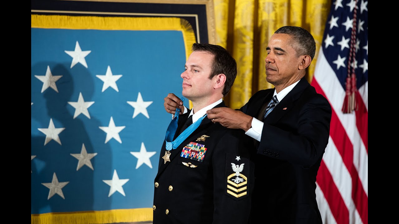 The President Presents the Medal of Honor to U.S. Navy Senior Chief Edward Byers, Jr.