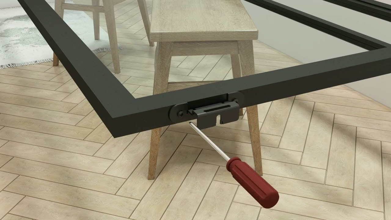 Stalen schuifdeur met koofsysteem (wandmontage)