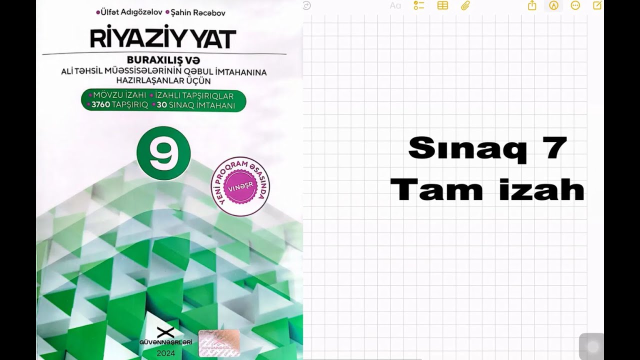 Güvən Riyaziyyat 9-cu sinif sınaq 7