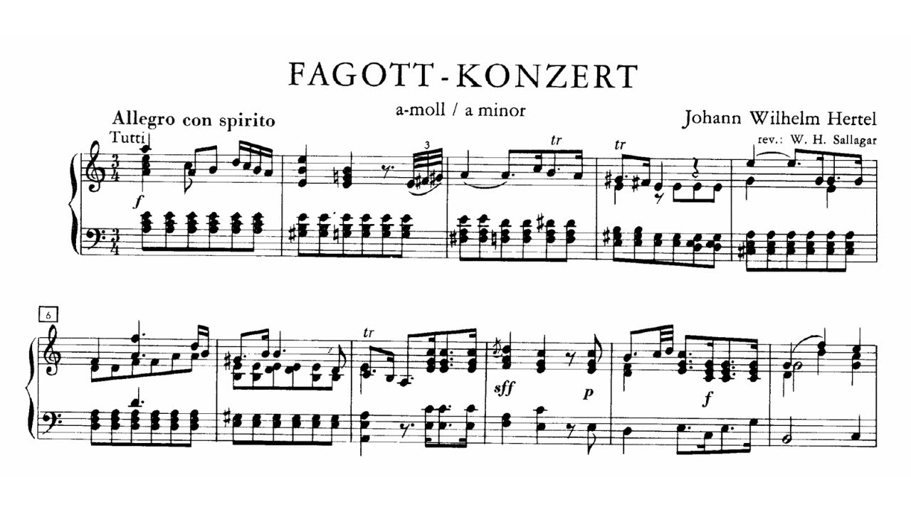Johann Wilhelm Hertel: Bassoon Concerto in A Minor (17XX)