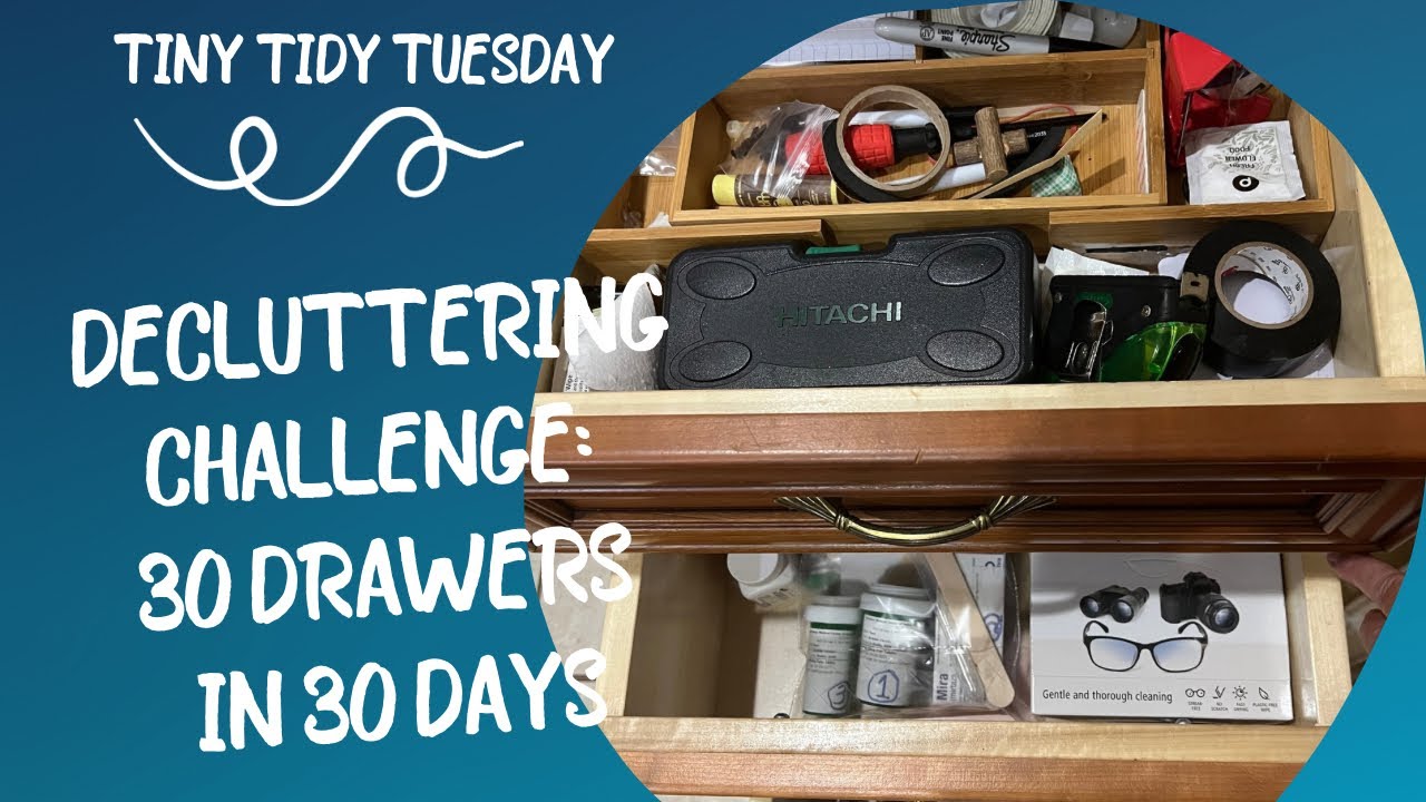 30 DRAWERS IN 30 DAYS DECLUTTERING CHALLENGE | Kitchen: Days 1-3 ✅✅✅ | Tiny Tidy Tuesday 💜