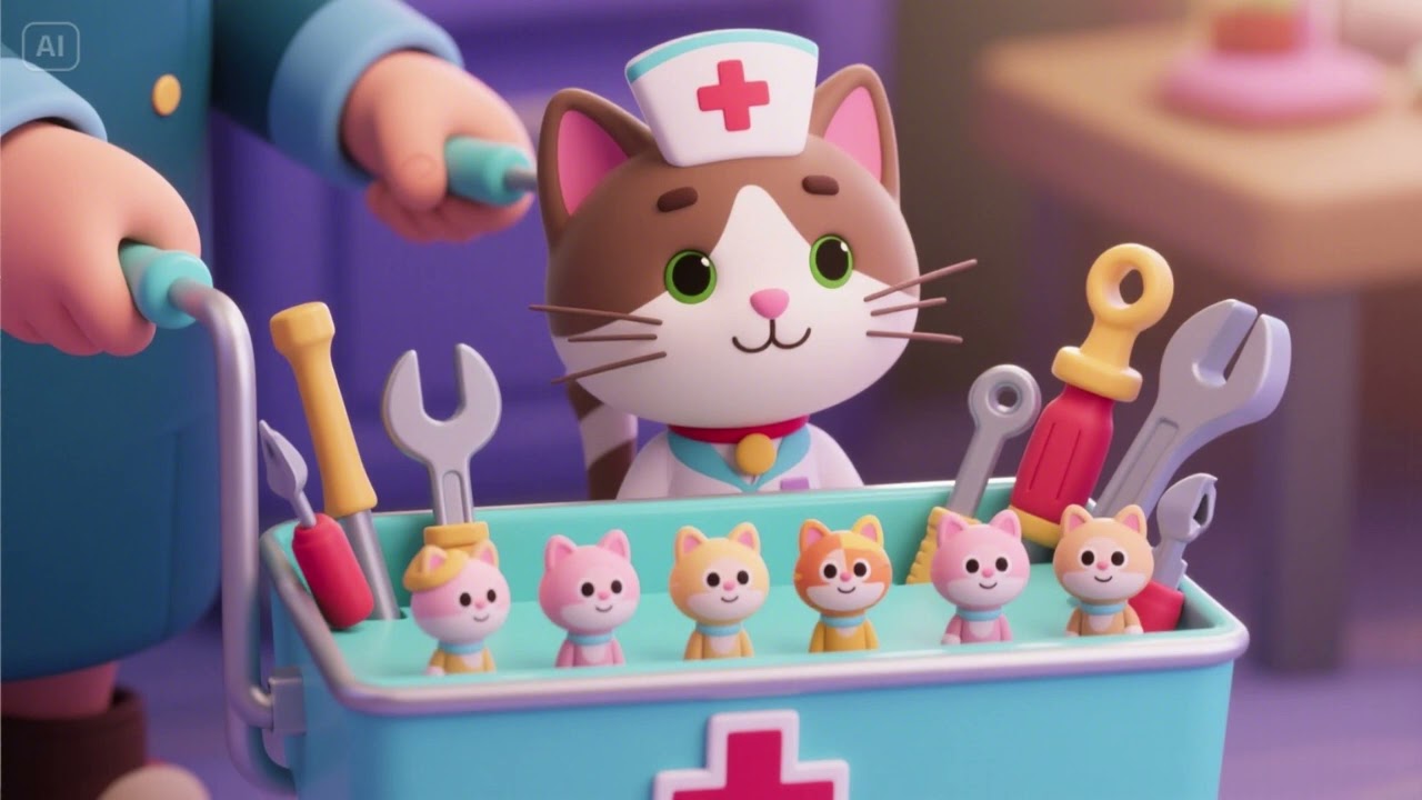 Ten Tiny Tools in Nurse Kitty&rsquo;s Cart | Nursery Rhymes & Kids Songs