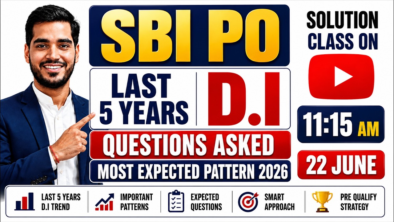 SBI PO Pre 2026 | Last 5 Years DI Questions By Vikas sir!