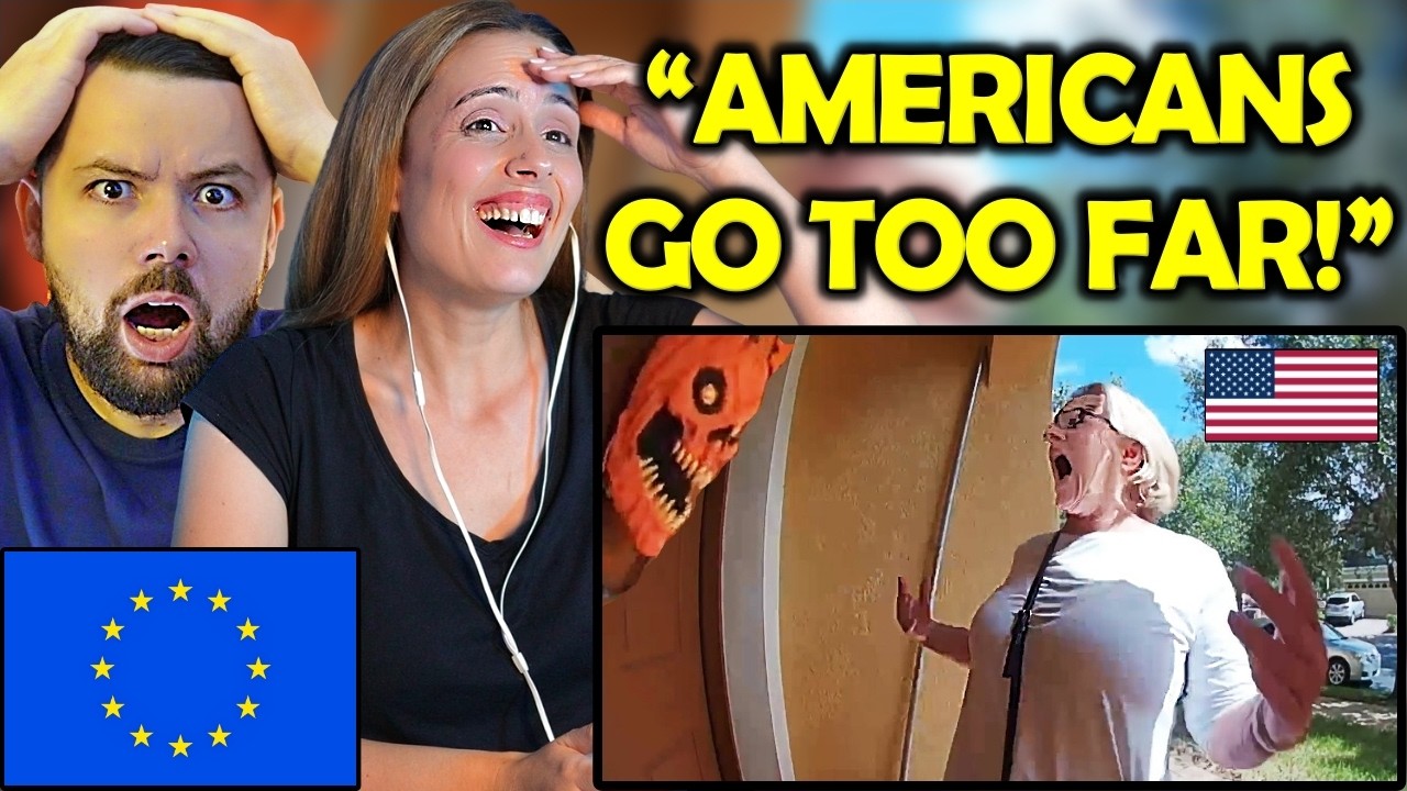European Girl Reacts to the CRAZIEST Halloween Videos EVER!