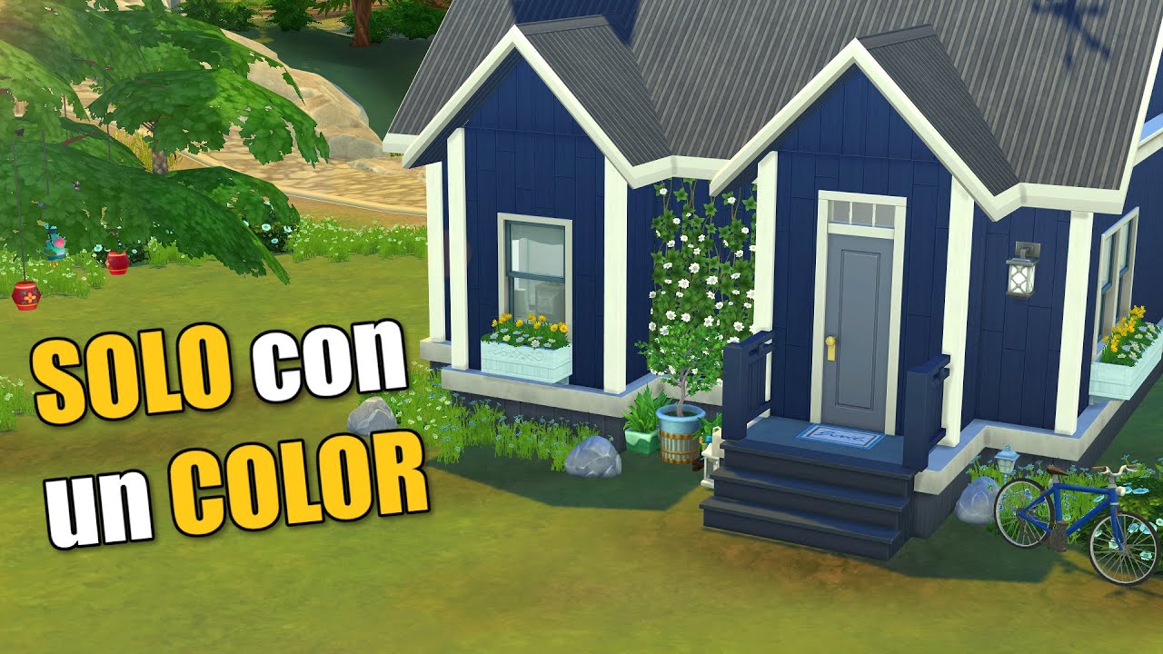 Construyo una CASA SOLO con UN COLOR en Los Sims 4