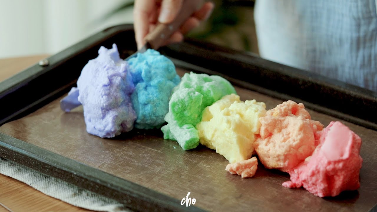 [SUB]🌈무지개 구름빵 만들기~*(+망함주의)⛈(Rainbow Cloud Bread)/REAL SOUND : 초의 데일리쿡