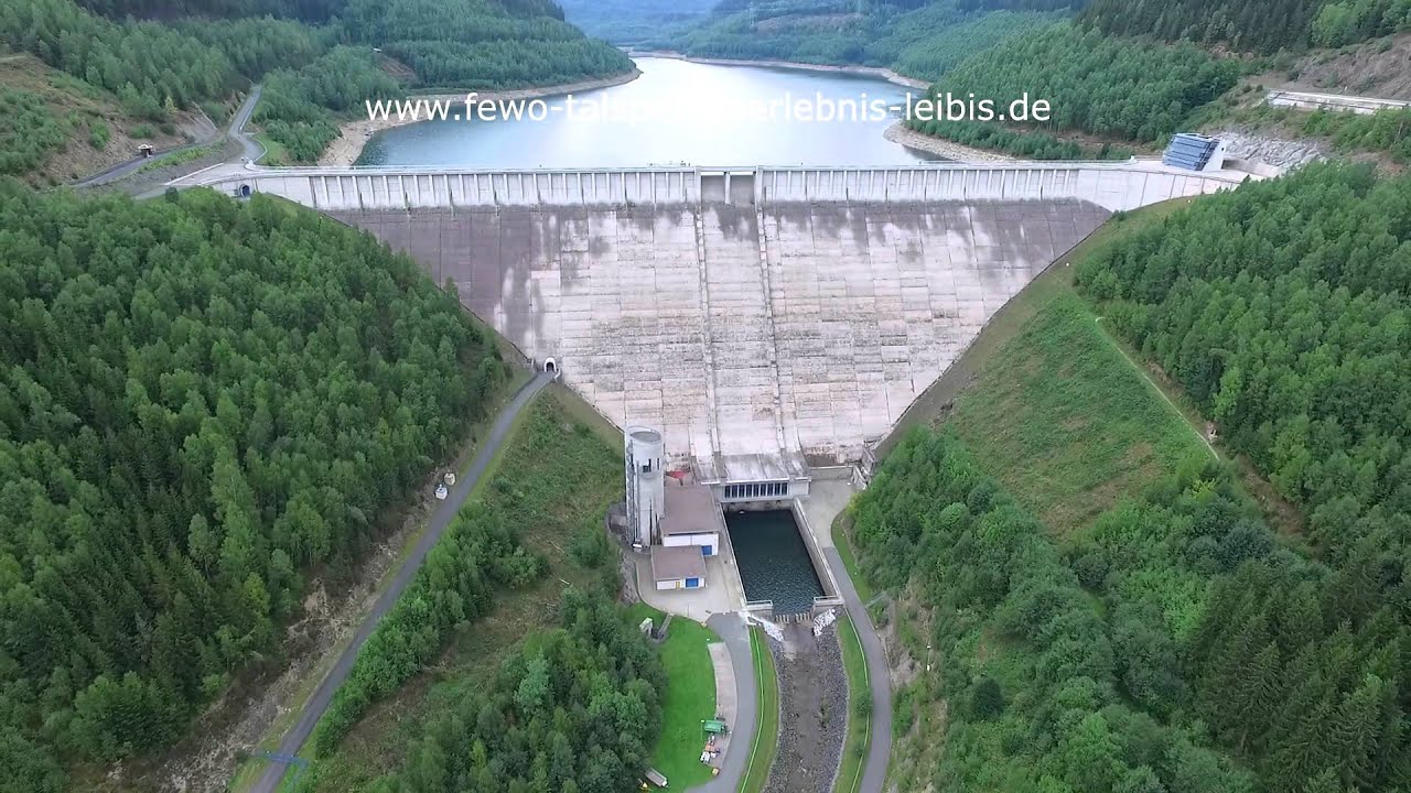 Talsperre Leibis Lichte - spektakuläre Luftaufnahmen - Staumauer Unterweissbach