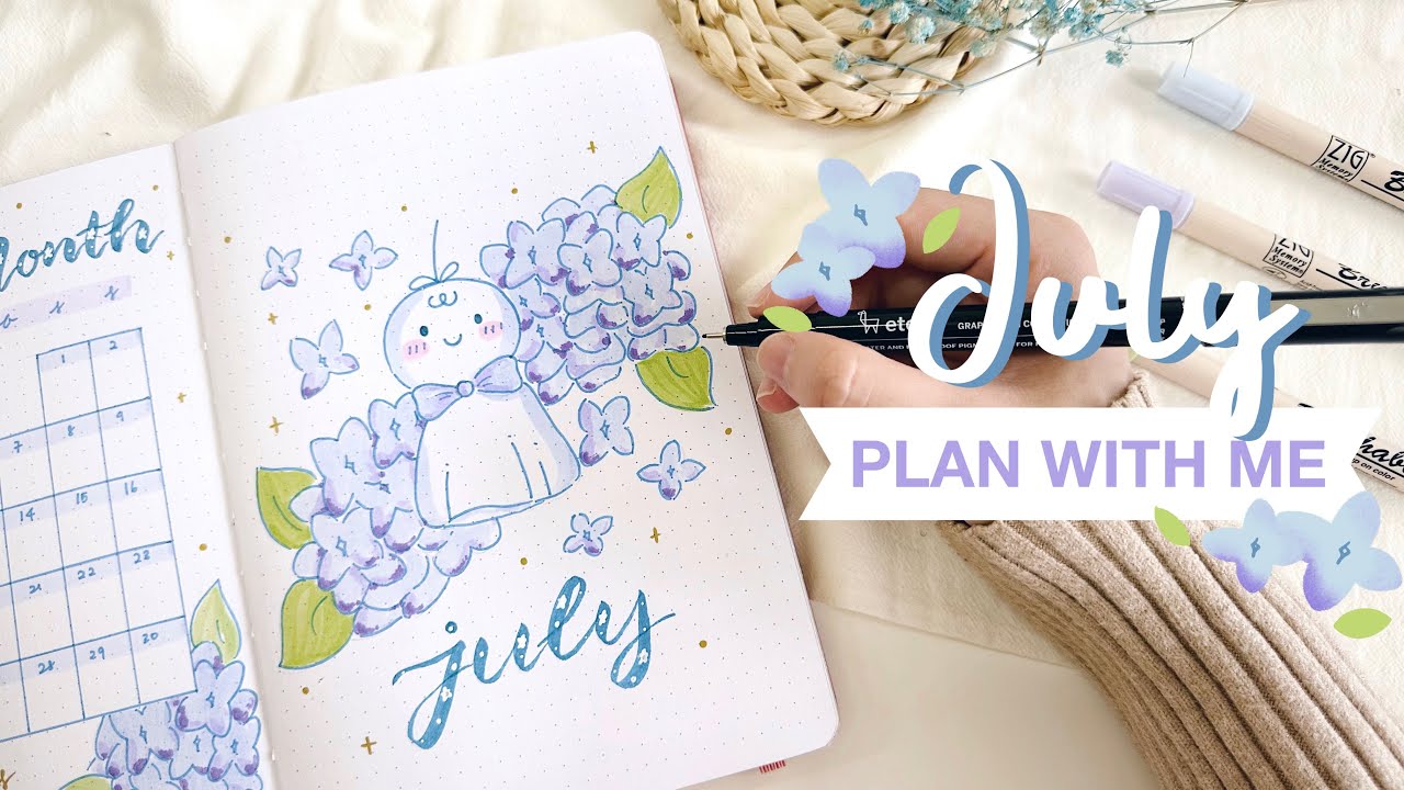 🌧️ plan with me // july 2023 bullet journal setup ft. etchr