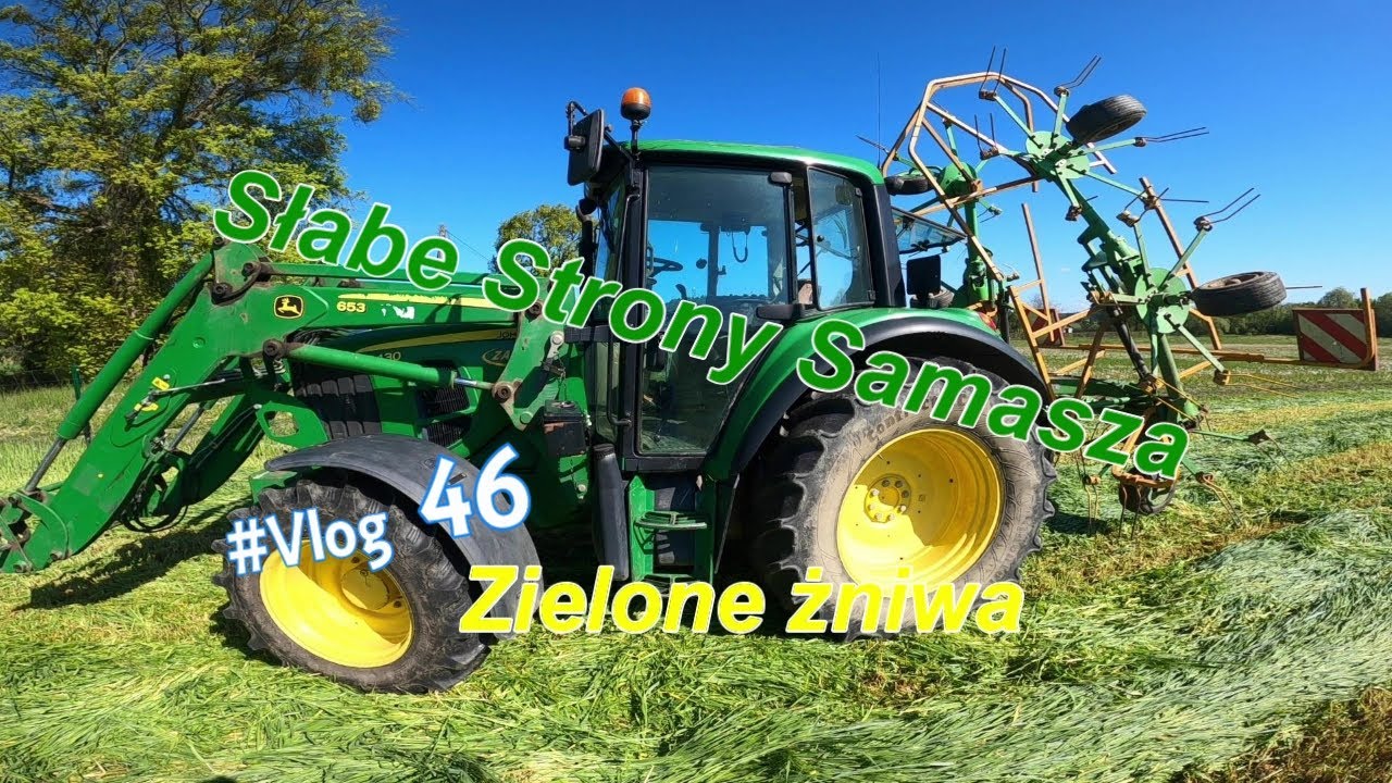 #Vlog46 Zielone żniwa. Wady i Zalety Przetrząsacza Samasz! #Rolnicy