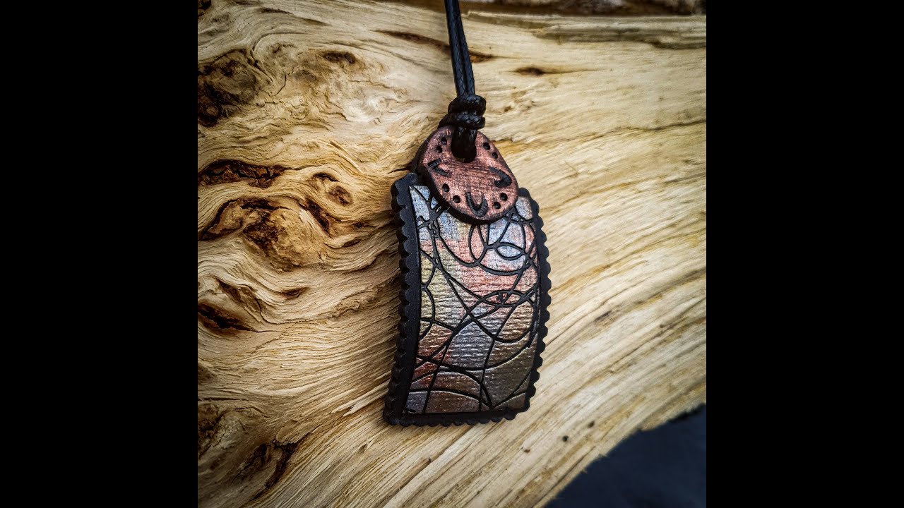 polymer clay necklace with pan pastels