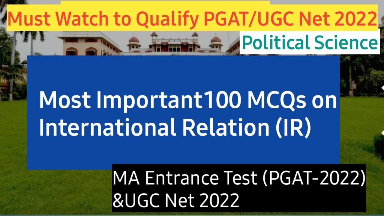 MCQs Practice || International Relation and Global Politics for UGC NET