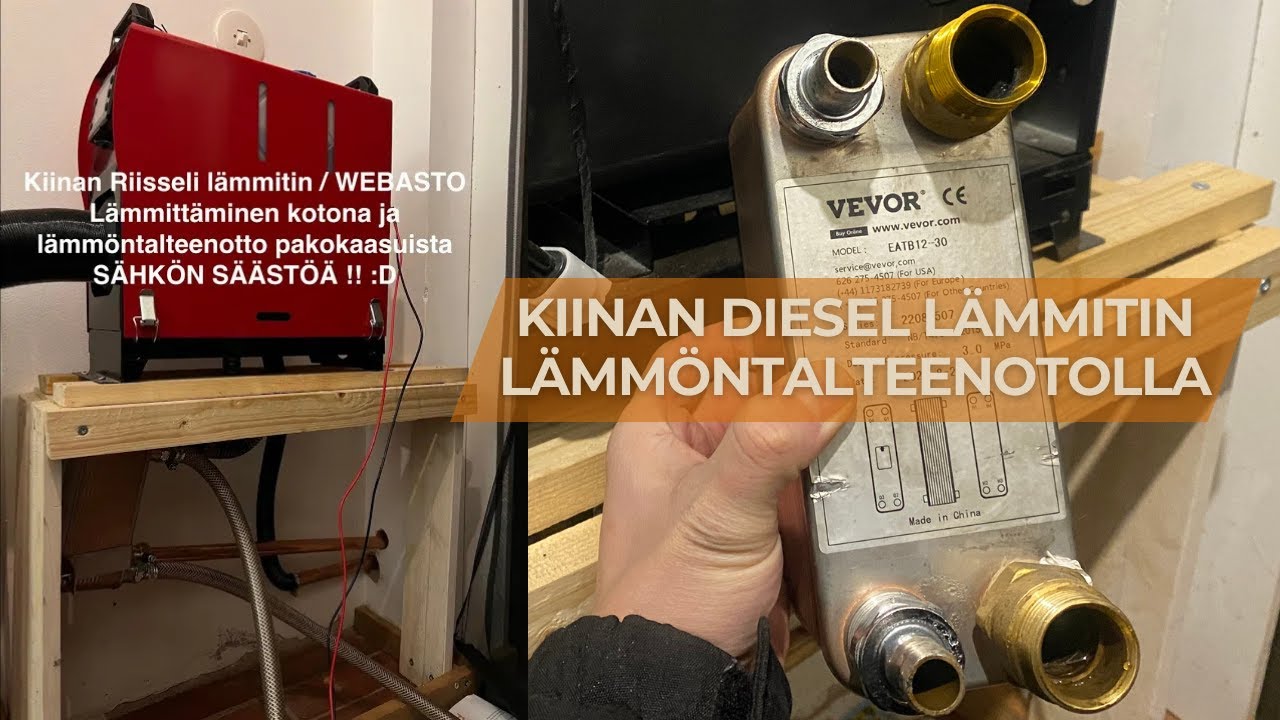 Kiinalainen Diesel l&auml;mmitin kotona l&auml;mm&ouml;ntalteenotolla