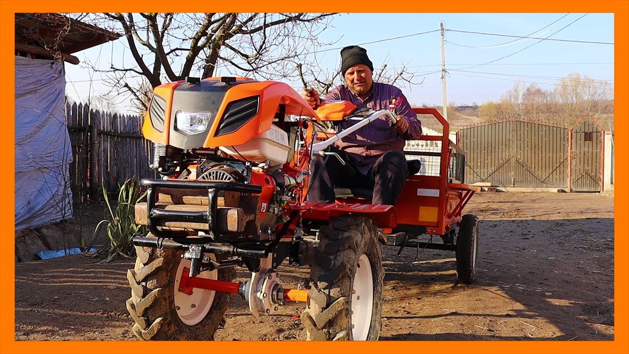 Motocultorul ruris 918k ACC pași de pornire/oprire, băgare în marșarier, viteză+remorca ruris 750Kg
