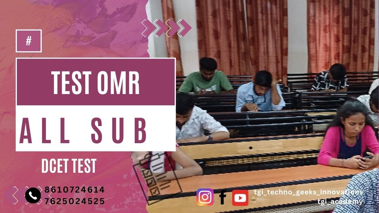 DCET TEST OMR CONDUCTION | TGI ACADEMY | DCET COACHING