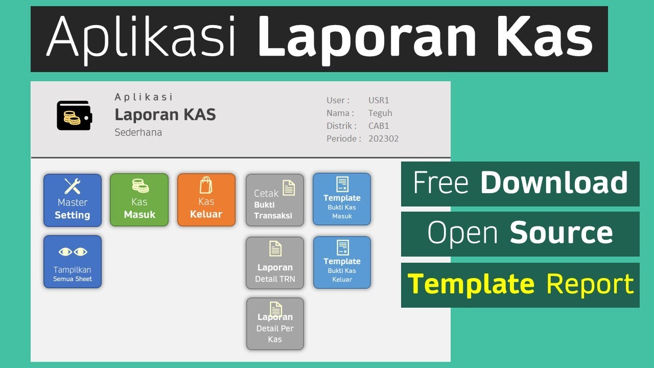 Aplikasi Excel Laporan Pencatatan Kas Sederhana -  Pendahuluan  -Pengenalan Fitur
