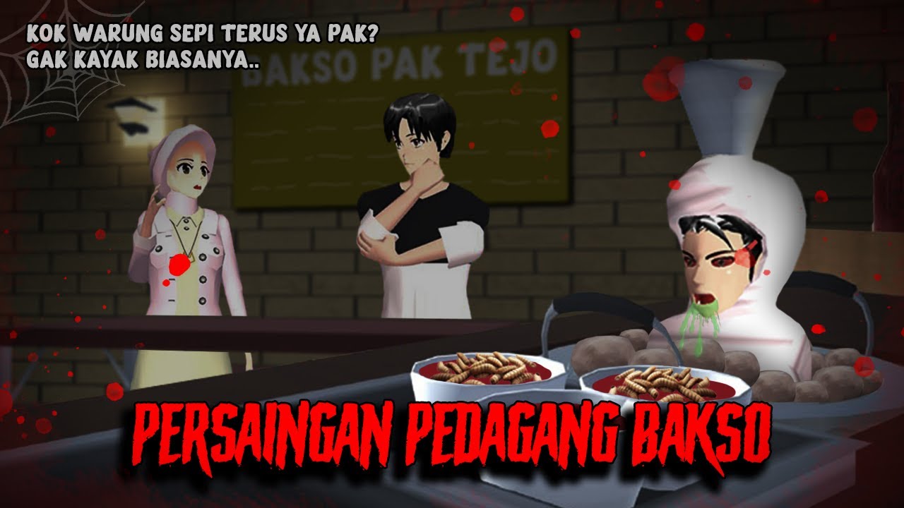 Persaingan Pedagang Bakso  | HORROR MOVIE SAKURA SCHOOL SIMULATOR