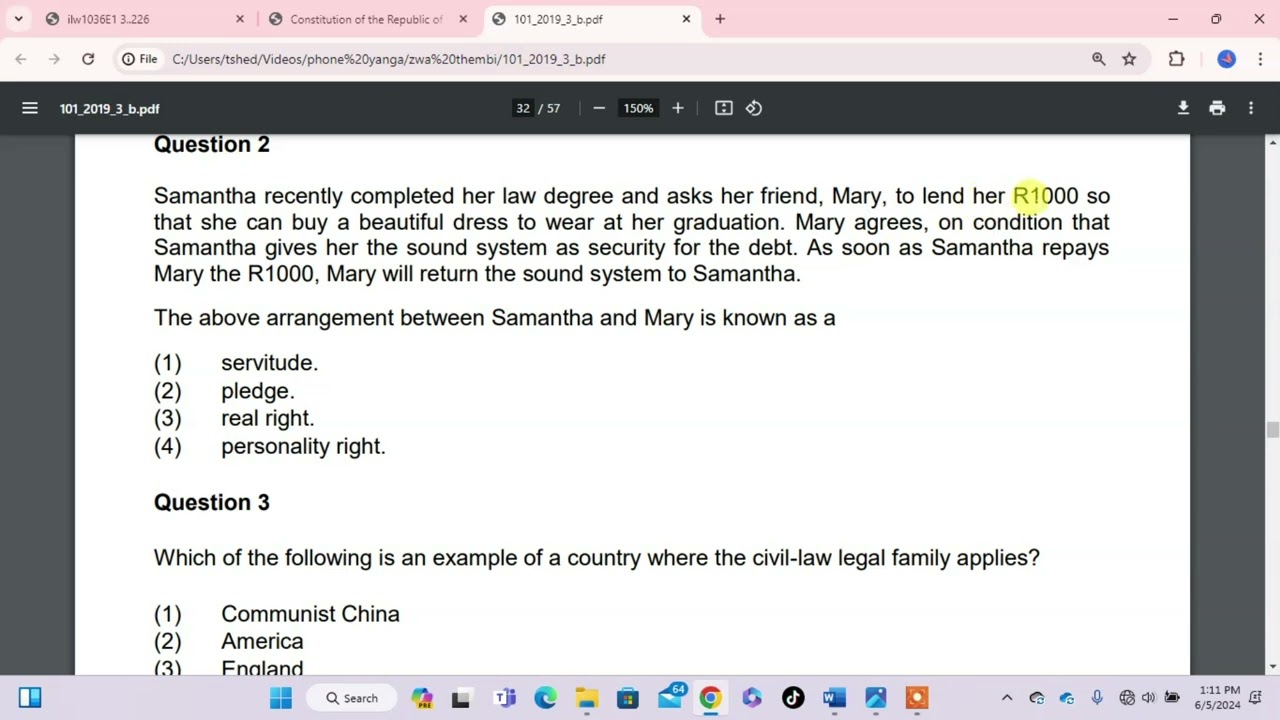 ILW1501 introduction to Law revision #law #llb #unisa #fyp