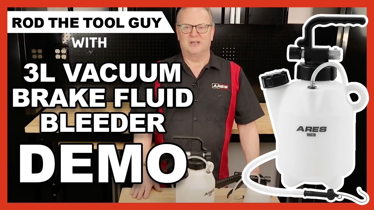 How to Bleed Brakes using ARES 18078 – 3L Vacuum Brake Fluid Bleeder with Rod the Tool Guy! 🚘