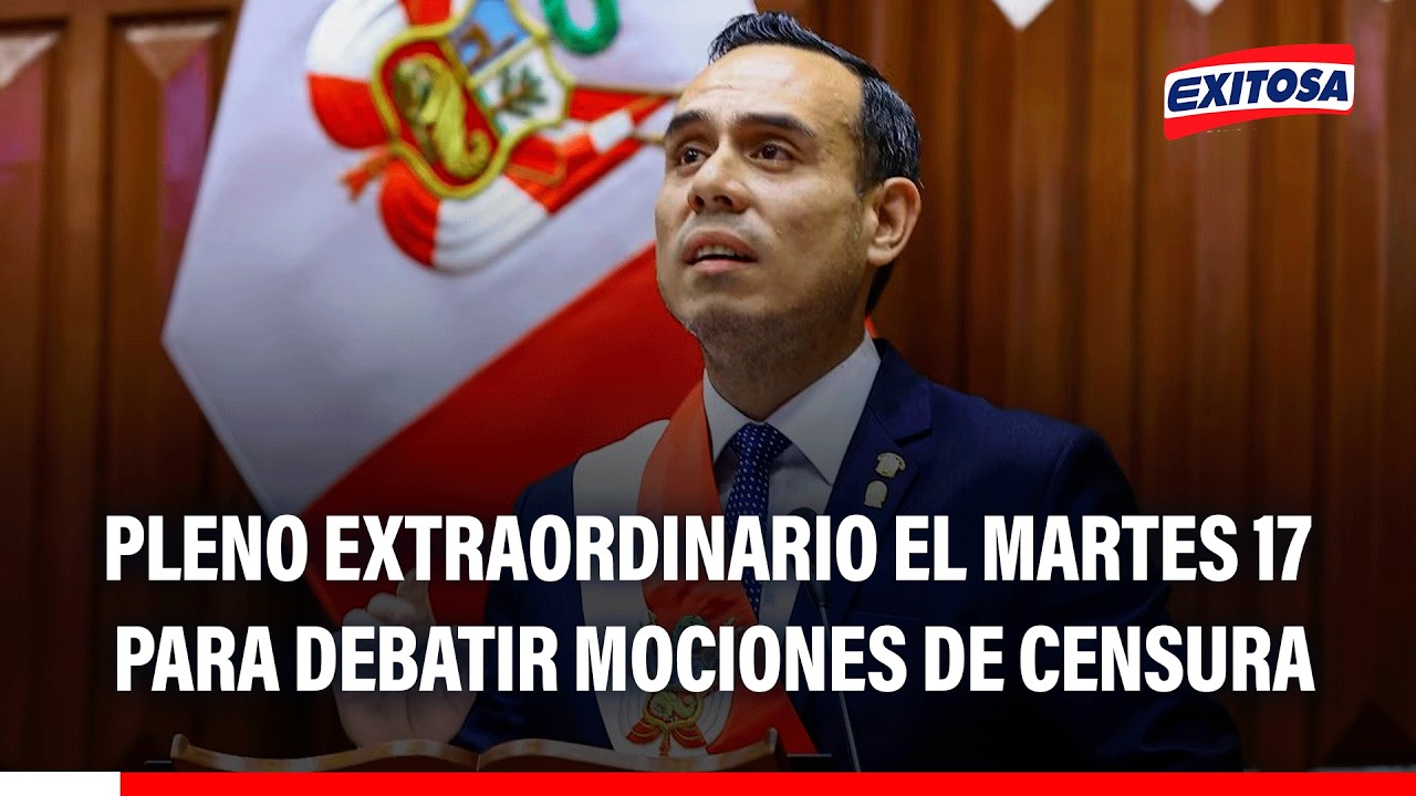 🔴🔵Convocan pleno extraordinario para el martes 17: Se debatirán mociones de censura contra José Jerí