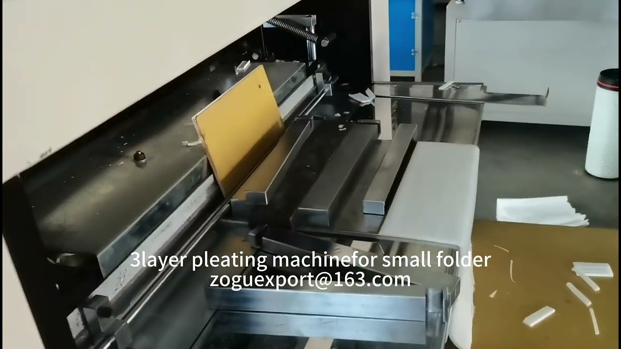 3 layer pleating machine for small folder, knife pleating machine