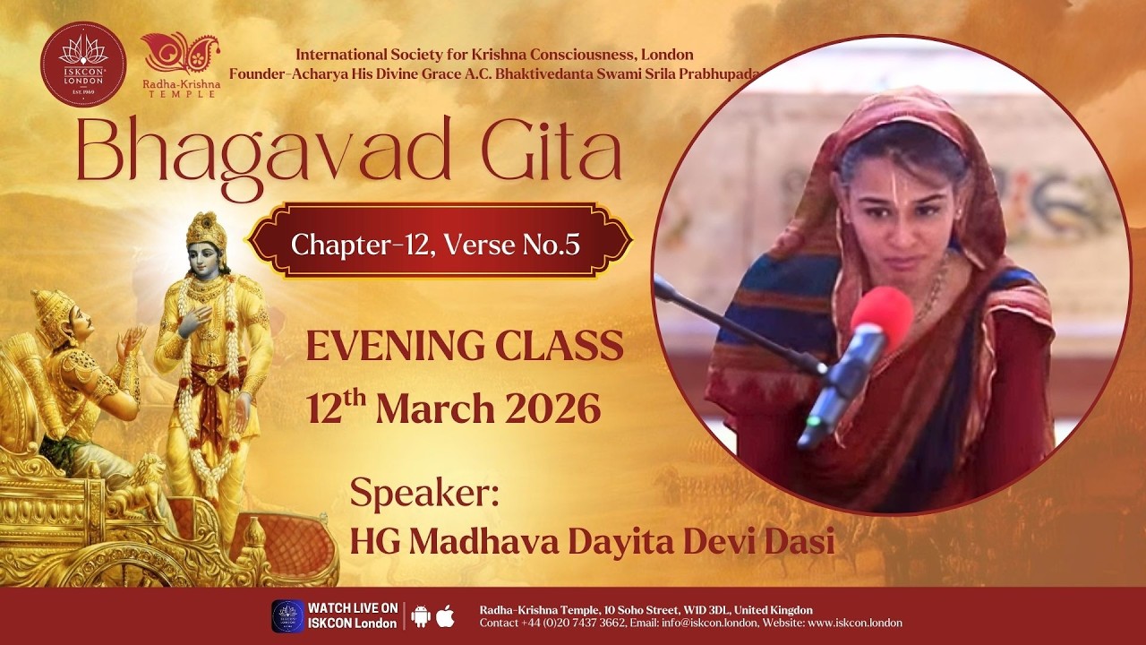 Bhagavad Gita 12.5 Evening Class by HG Madhava Dayita Devi Dasi