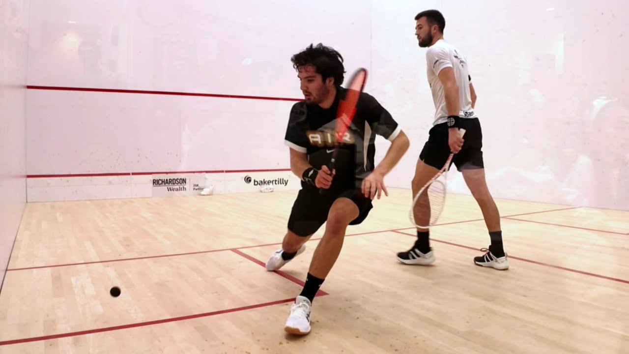 Pro Squash--Leonel Cardenas(WR #16) vs Nick Wall(WR #43)--Full Match--2 Camera Edit.
