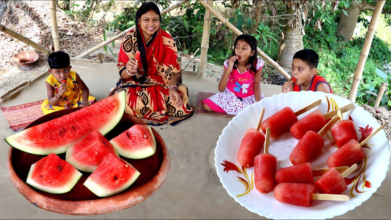 কোনো রকম কেমিকাল ও রং ছাড়া তরমুজের আইস ক্রিম / Watermelon Ice cream without artificial colour
