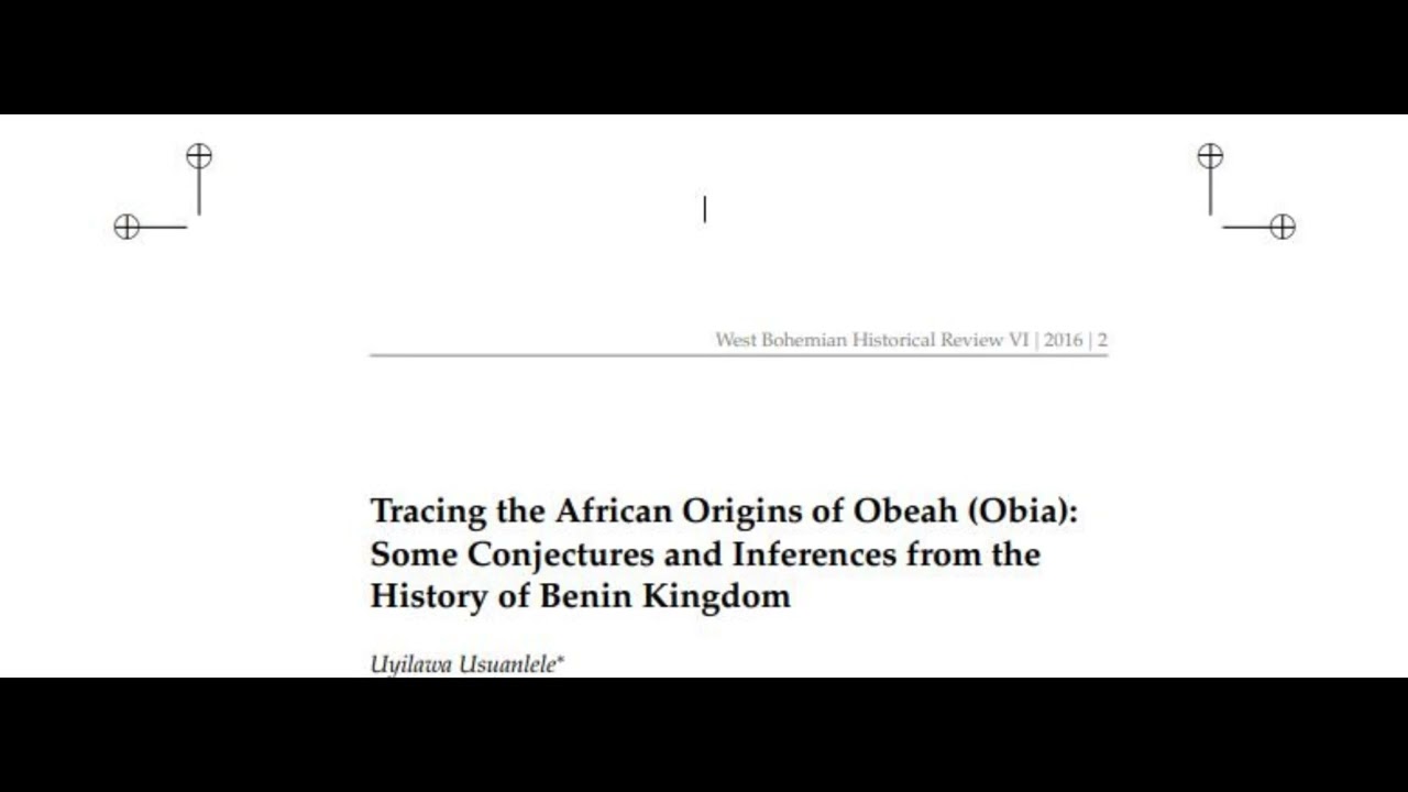 Revista Histórica da Boêmia Ocidental Obeah Obia