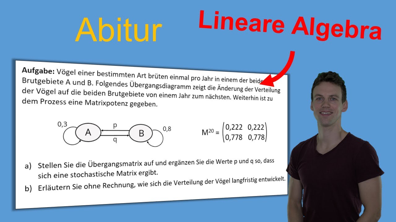 Lineare Algebra - Abituraufgabe | Abitur 2024, langfristige Entwicklung, stochastische Matrix