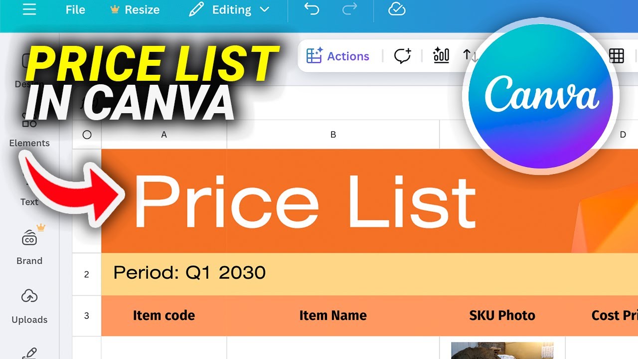 How to Create a Price List in canva