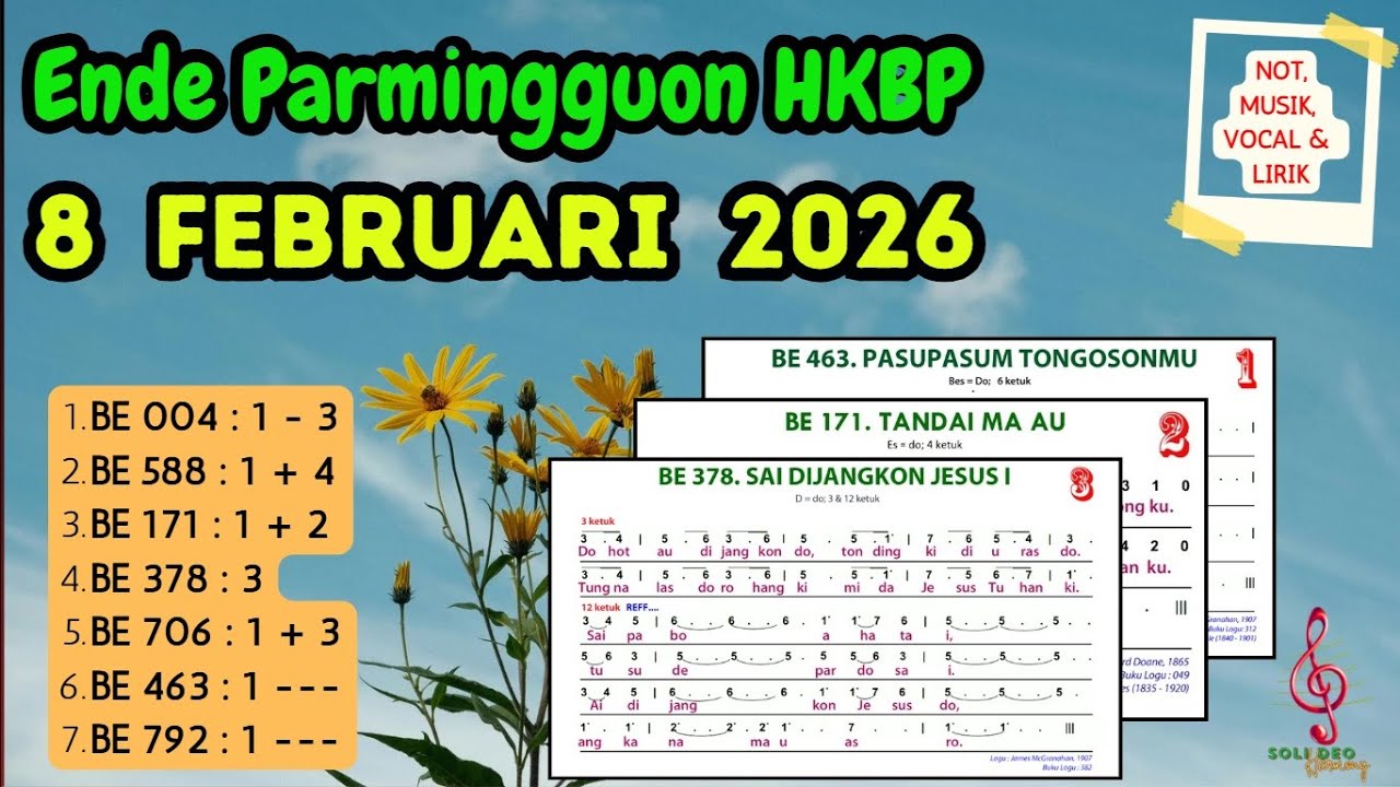 Ende Parmingguon | 8 FEBRUARI 2026 | HKBP | SEXAGESIMA | Musik, Not, Vocal, dan Lirik