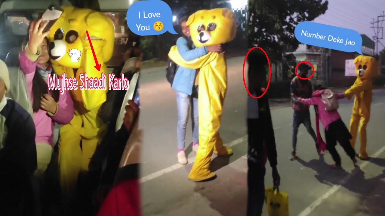 CUTE GIRLS WITH SELFIE 💋|| TEDDY BEAR KISSING PRANK IN CUTE GIRLS || 🧸💋😚😘😙