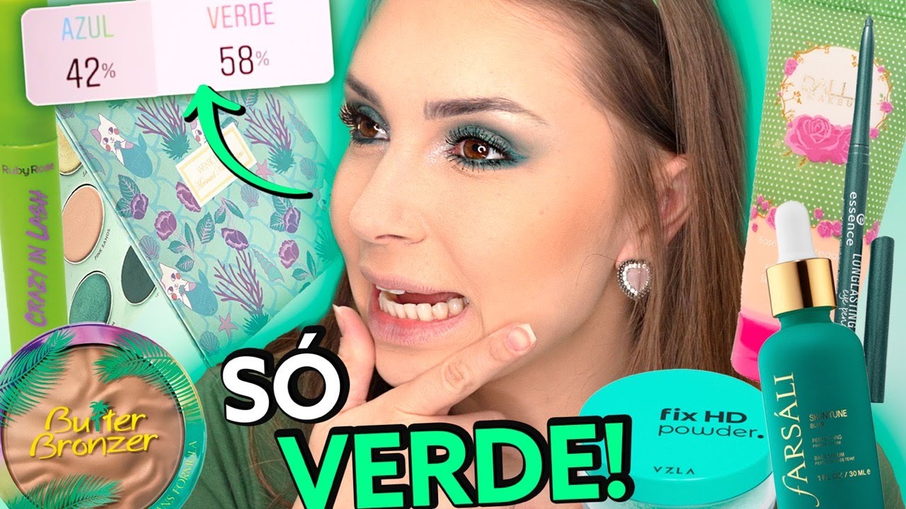 FIZ UMA MAKE SÓ COM A COR VERDE