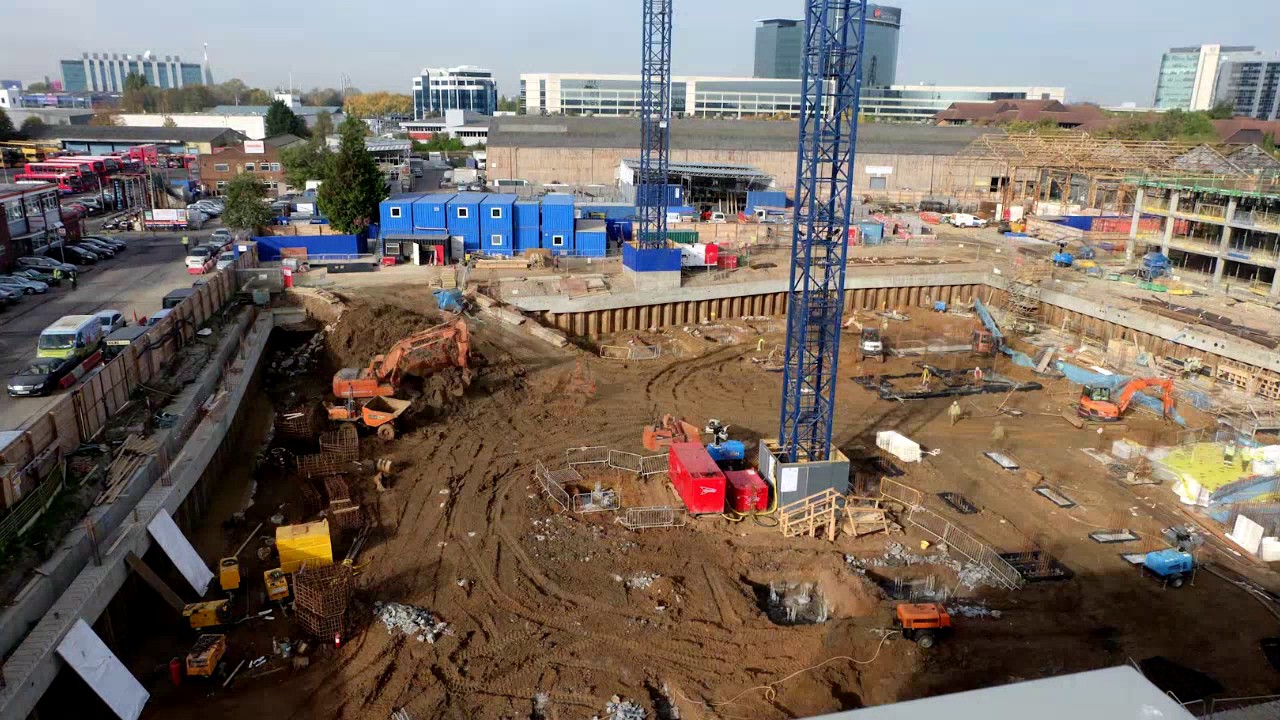 Residential Development Brentford Lock West - Construction Time Lapse - January 2017