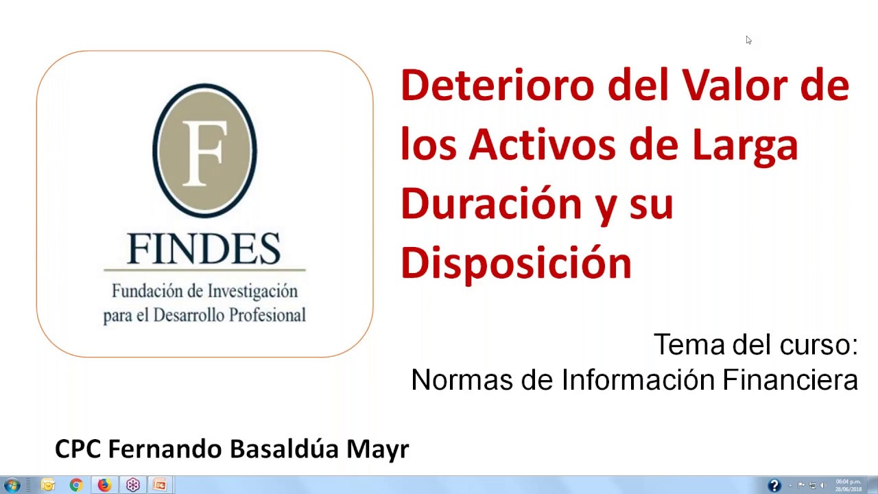 Valuación y deterioro de activos | Findes
