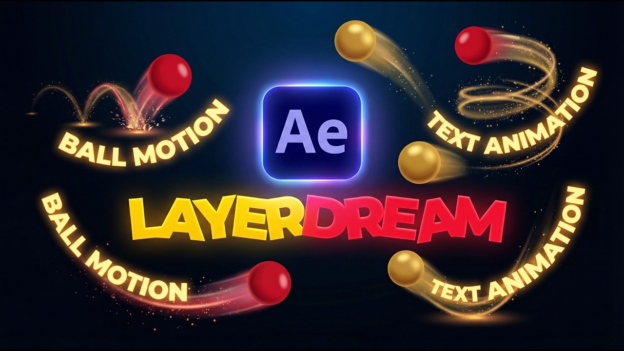 ball motion graphics and text animation tutorial