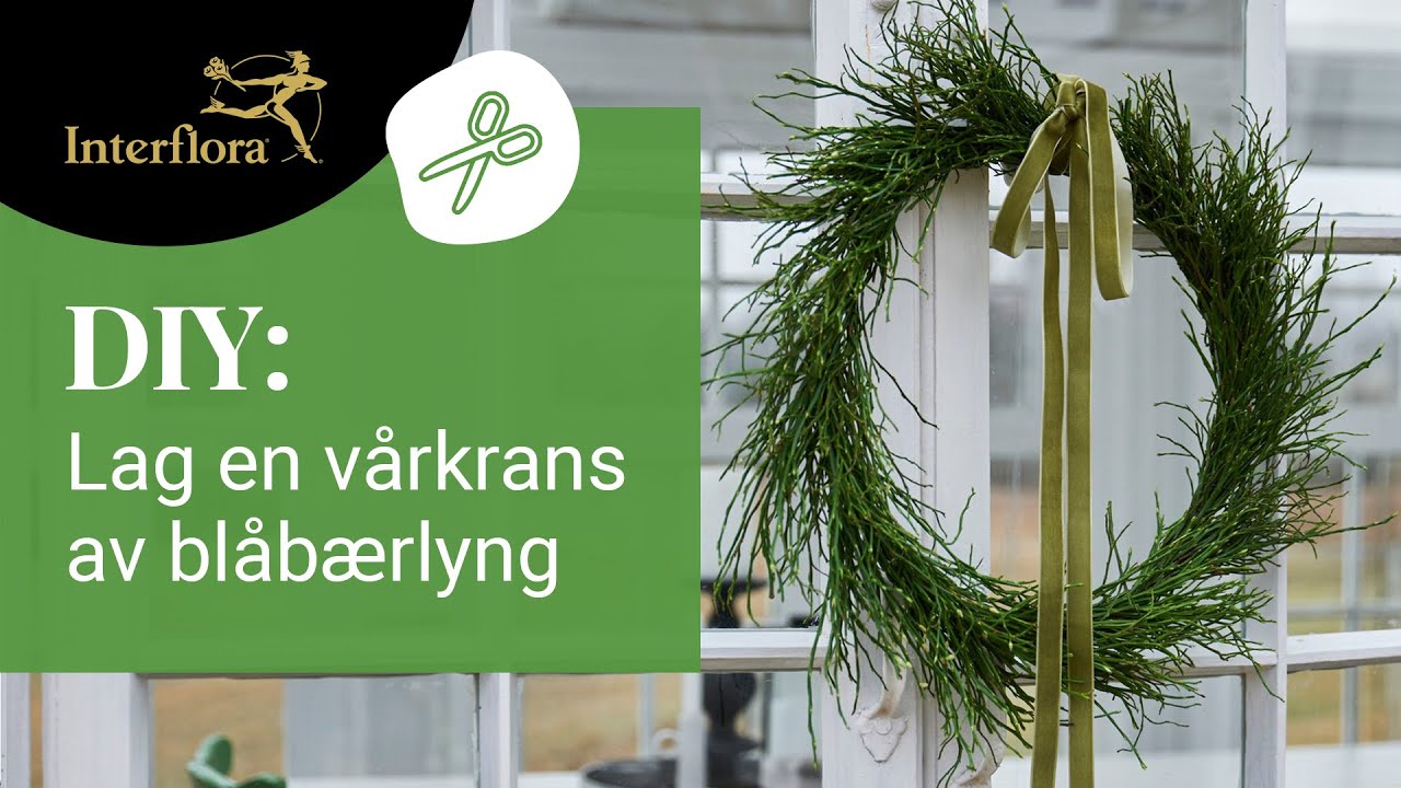 DIY: Lag en v&aring;rkrans av bl&aring;b&aelig;rlyng til d&oslash;r og vindu