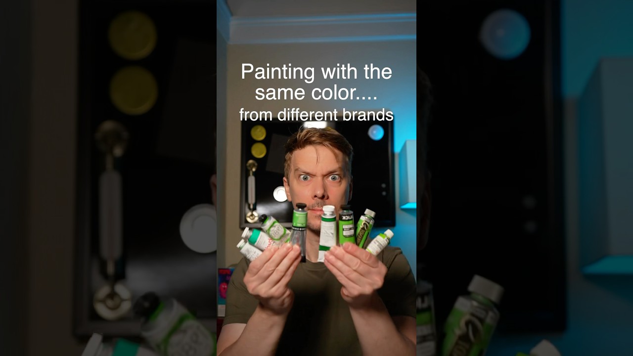 Painting with the same color from different brands #art #painting #artchallenge