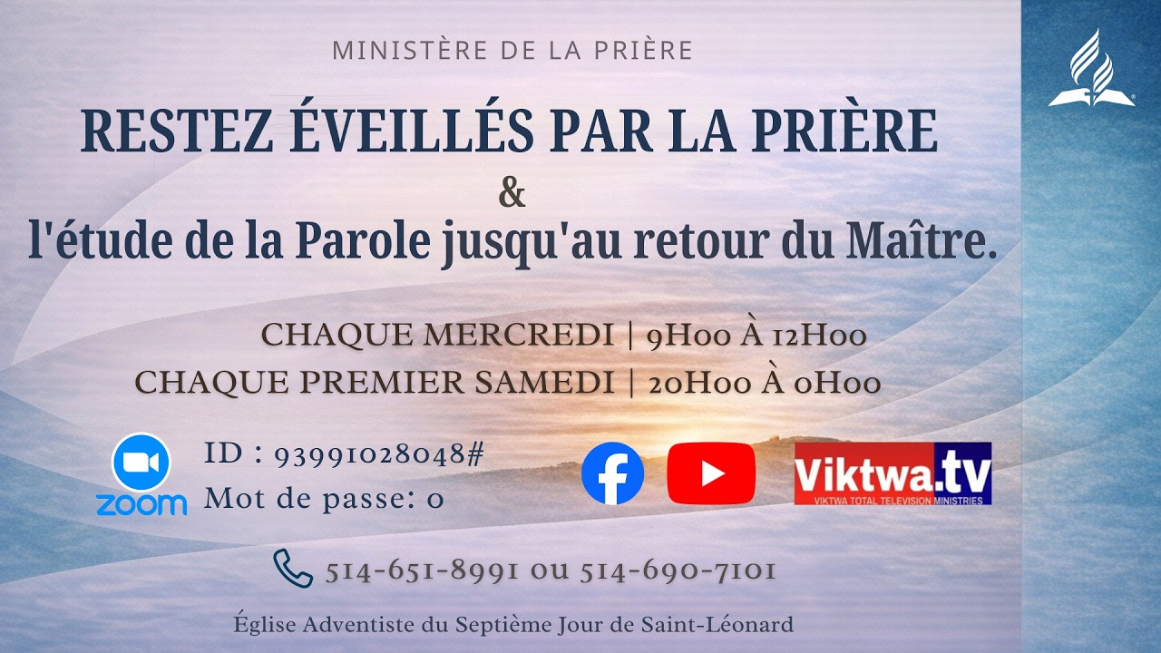 Demi-veillée de prière I Ministère de la prière I 7 mars 2026