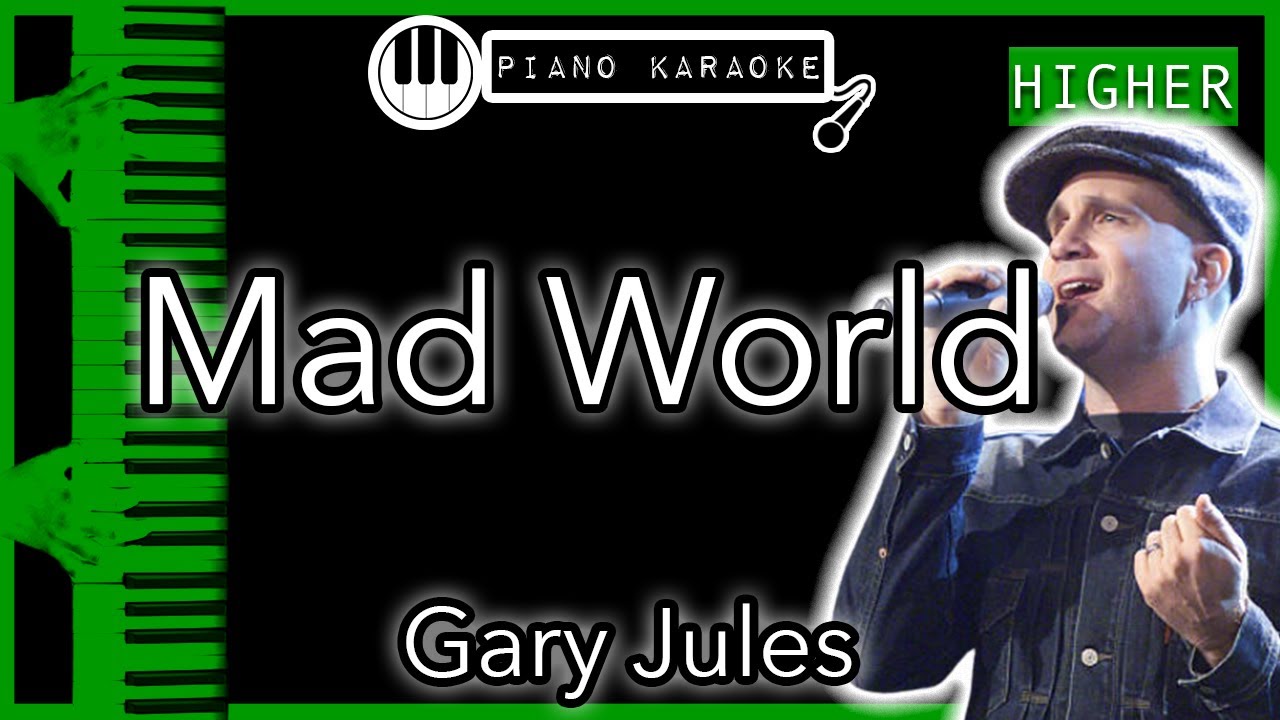 Mad World (HIGHER +3) - Gary Jules - Piano Karaoke Instrumental